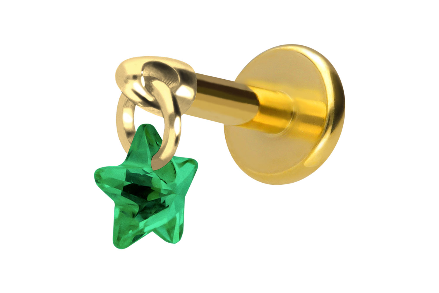 Titan Labret Piercing mit Innengewinde KRISTALLSTERN